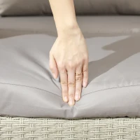 Outsunny Six-Piece Rattan Garden Sofa Set - Light Grey(m-8)