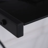 HOMCOM Escritorio Mesa de Ordenador 80x50x75 cm con Encimera de Vidrio Templado y Patas de Metal Carga 80 kg Estilo Moderno para Oficina Estudio Dormitorio Negro(m-9)