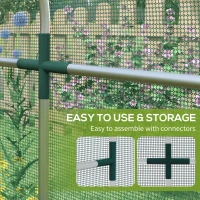 Outsunny 360 x 120cm Galvanised Steel Fruit Cage, Plant Protection Tent with Zipped Door, Green(m-5)
