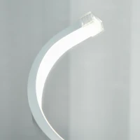 HOMCOM Modern Wave-Shaped LED Table Lamp with Round Metal Base for Living Room, Bedroom, Study, Dining Room, Office, Cool White 6000K, White(m-8)