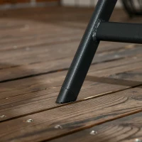 Outsunny Folding Outdoor Dining Table for 6, Rectangle Garden Table Tempered Glass Top with Parasol Hole Garden Lawn Backyard, 110 x 70 x 70 cm(m-9)