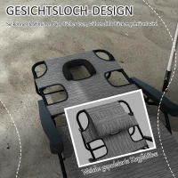 Outsunny Tuinligstoelen Relaxligstoel, Opvouwbaar, Weerbeständig, 194 cm x 72 cm x 31 cm, Zwart + Grijs(m-4)