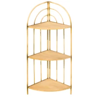 Outsunny Pflanzenständer, Blumenregal, 3 Ebenen, rostfreier Anstrich, Metallrahmen, hellbraun, 36,5 x 36,5 x 108 cm(m-10)