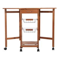 HOMCOM Desserte à Roulettes en Bois(m-4)