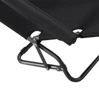 Outsunny Sonnenliege mit Kissen, Klappbare Strandliege, 2-Stufige Gartenliege , 2-in-1 Relaxliege, Metall + Oxfordstoff, Schwarz 118 x 60 x 80 cm(m-8)