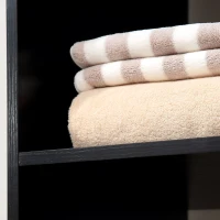 HOMCOM Open Wardrobe on Wheels, Bedroom Wardrobe with Clothes Hanging Rail, 3 Storage Shelves, Mobile Garment Rack for Cloakroom, Hallway, Black(m-8)