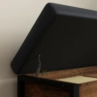 HOMCOM Panca Scarpiera da Ingresso Industriale con Ripiano Nascosto, in Truciolato e Acciaio, 100x40x50 cm, Marrone e Nero(m-9)