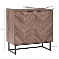 HOMCOM Credenza Moderna, Mobile Multiuso per Soggiorno, Salotto o Cucina, Consolle in Stile Industriale 80x40x80cm(m-3)