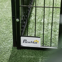 PawHut Parque para Perros de 6 Paneles Valla Metálica para Mascotas con Ancho Ajustable 82,5-150x79x101 cm Negro(m-9)