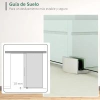 HOMCOM Puerta Corredera de Cristal 77,5x205 cm Puerta Corrediza Deslizante con Riel de Cristal de Seguridad Translúcido(m-6)