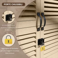 Outsunny Armadio da Esterno Portaoggetti a 2 Ripiani con Picchetti, in Legno di Abete, 127x65x159.5/168 cm(m-7)