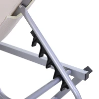 Outsunny Bain de Soleil transat Chaise Longue Design Contemporain Dossier inclinable Multi-Positions aluminium textilène dim. 163L x 58,5I x 91H cm Crème(m-9)