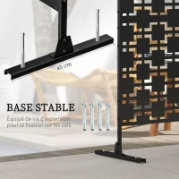 Outsunny Panneau brise vue décoratif paravent extérieur à motif géométrique ajouré en métal - 122 x 45 x 198 cm, noir(m-5)
