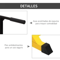 HOMCOM Estación Dip de Musculación Tipo Barras con Altura Ajustable Soporte para Entrenar Abdominales Espalda Peso Máximo de 100 kg 66x75x83-119 cm Amarillo(m-7)