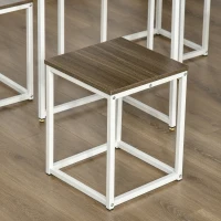 HOMCOM Modern 5-Piece Dining Table Set Metal Frame Square Kitchen Table with 4 Chairs for Dining Room, Walnut(m-7)