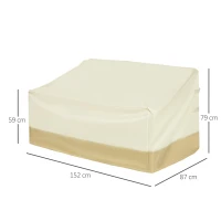 Outsunny 600D Oxford Cloth Furniture Cover 3 Seat Rattan Chair Protector Large Garden Patio Outdoor Waterproof L152 x W87 x H58-79cm(m-3)