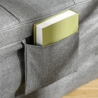 HOMCOM Fauteuil chauffeuse lit convertible dossier inclinable 5 positions 1 place - tissu gris(m-8)