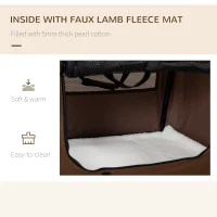 PawHut 60cm Foldable Pet Carrier, with Cushion, for Mini Dogs and Cats - Brown(m-6)