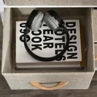 HOMCOM Lot de 2 commodes meuble de rangement chiffonnier tiroirs amovibles étagères et grand plateau beige(m-8)