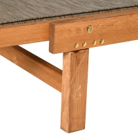 Outsunny Outdoor-Gartenliege, Sonnenliege, Massivholz, wetterbeständig, 194 cm x 70 cm x 32 cm, Braun + Grau(m-9)
