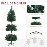 HOMCOM Árbol de Navidad 152 cm Árbol de Navidad Artificial con 354 Ramas y Patas de Metal para Interior Verde(m-6)