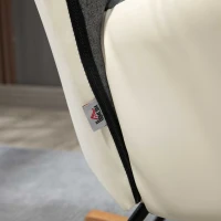 HOMCOM Silla Mecedora Tapizada en Lino y Cuero Sillón Balancín Relax con Asiento Acolchado y Reposabrazos 42x46x47 cm Gris(m-8)