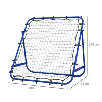 HOMCOM Adjustable Rebounder Net Kickback Target Goal for Teens Adults Training, Blue(m-3)