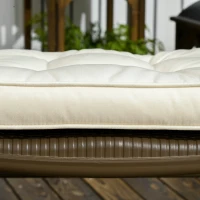 Outsunny Set of 4 Garden Seat Cushion with Ties, 42 x 42cm Replacement Dining Chair Seat Pad, Cream White(m-9)