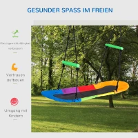 Outsunny Nestschaukel Baumschaukel Kinderschaukel Schaukelsitz für 1-2 Kinder zwischen 3-14 Jahren Outdoor 100-160 cm verstellbaren Seil belastbar bis 200 kg Oxfordstoff mehrfarbig(m-4)