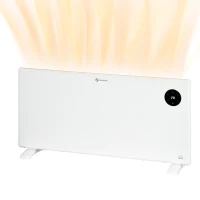 HOMCOM 2000W Electric Convector Heater, Freestanding or Wall Mounted, Space Heater with Adjustable Thermostat, Timer, White(m-11)