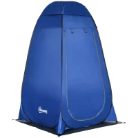 Outsunny Pop up Duschzelt Toilettenzelt Camping Umkleidezelt mit Tragetasche Mobile Outdoor Toilette Umkleidekabine Lagerzelt Dunkelblau 126 x 124 x 189 cm(m-1)