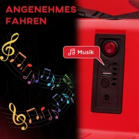 AIYAPLAY Kinder-Autoscooter, 360°-Drehung, für 3-5 Jahre, mit Fernbedienung, Musik, Rot(m-7)