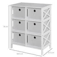HOMCOM Portable Non-woven Fabrics Chest of Drawers Organize Cabinet Storage Cabinet w/ 6 Drawer, White(m-3)