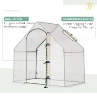 Outsunny Gewächshaus, begehbar, 1,80 x 1,00 x 1,68 m, Foliengewächshaus, robuste Plane, Weiß(m-5)
