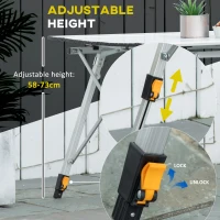 Outsunny 4FT Folding Aluminium Picnic Table Portable Camping BBQ Table Roll Up Top Mesh Layer Rack with Carrying Bag(m-6)