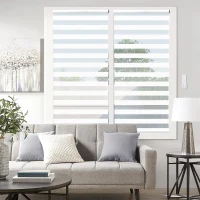 HOMCOM Doppelrollo mit Fernbedienung, USB-Schnittstelle, aufladbarer Akku, 80 cm x 180 cm x 7 cm, Weiß(m-2)