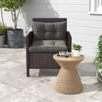 Outsunny 2er-Set Polsterauflage Gartenmöbelsitzkissen Sitzauflage, wetterbeständig, Knopfheftung, 60 x 60 x 10 cm, Grau(m-8)