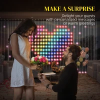 HOMCOM LED Curtain Lights, Smart Curtain Fairy Lights Plug In, Colour Changing Wall Lights with Remote, App, Dynamic DIY Hanging Window String Lights for Bedroom Living Room, 3x3(m), 400 RGBIC LED(m-9)