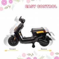 AIYAPLAY 6V Ride on Motorbike, Kids Electric Motorbike w/ Headlights, Music, Training Wheels, for Ages 18-36 Months, Black(m-5)