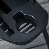 Outsunny Tumbona Plegable Silla de Gravedad Cero Reclinable con Toldo de Sombra con Bandeja Portavasos Portátil Texteline para Jardín Balcón Carga 150kg 90x67x110 cm Negro(m-9)