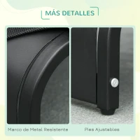 PawHut Cama Elevada para Mascotas Perros Gatos Tela Transpirable con Almohada Extraíble Exterior Interior Jardín Terraza 91x60x23 cm Negro(m-7)