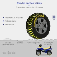 HOMCOM Quad Correpasillos para Niños Mayores de 18-36 Meses Coche Cuatrimoto con Funciones de Luces Bocina y Espacio Secreto de Almacenaje 60x31x42 cm Azul(m-5)