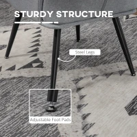 HOMCOM Armchair with Footstool, Living Room Chair, Linen Accent Chair for Bedroom, Home Study, Light Grey(m-5)