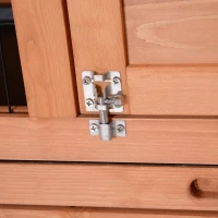 PawHut Clapier sur pieds cage à lapin double niveau plateaux excréments coulissants 4 portes verrouillables dim. 137L x 50l x 93H cm bois massif pin toit bitumé vert(m-9)