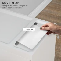 HOMCOM Aktencontainer mit Doppelschloss, Hängeregister, pulverbeschichteter Stahl, 30x50x53,5 cm, Weiß(m-4)