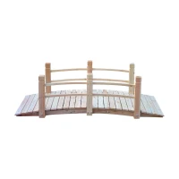 Outsunny Pont de Jardin - Pont de Bassin - passerelle en Bois avec Balustrade - Décoration du Jardin dim. 152,5L x 67l x 48H cm - Bois de Sapin(m-7)