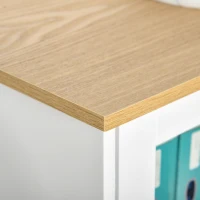 HOMCOM Weinschrank mit Glastür Küchenschrank Sideboard Weinregal für 8 Flaschen Beistellschrank mit offenem Regal Flaschenständer Anti-Kipp-Design MDF Weiß+Natur 103 x 34 x 80(m-9)