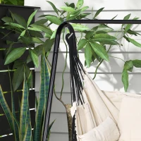 Outsunny Hammock Chair with Stand, Hammock Swing Chair with Cushion, Cream White(m-7)