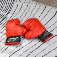 HOMCOM Saco de Boxeo para Niños Altura Ajustable con Guantes Soporte Estable Resorte de 360 Grados 38x38x78-120cm Negro y Rojo(m-9)