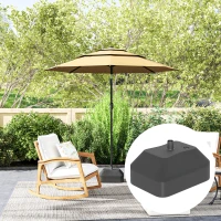 Outsunny Fillable Garden Parasol Base, Heavy Duty Parasol Base Stand Outdoor Umbrella Stand, Filled Up to 24kg with Sand or 20kg with Water, Sun Umbrella Base for 38 mm Poles, Black(m-7)